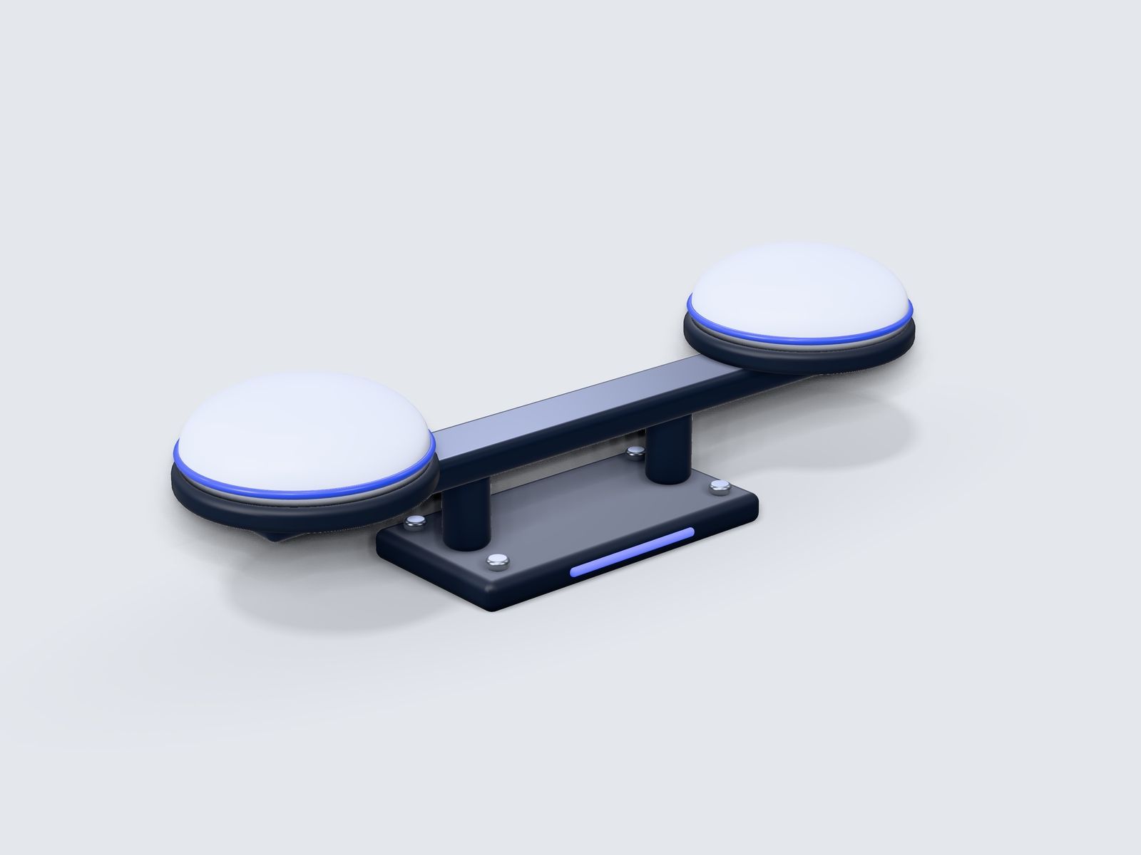 GNSS · RTK 듀얼 안테나 3D 개념도
